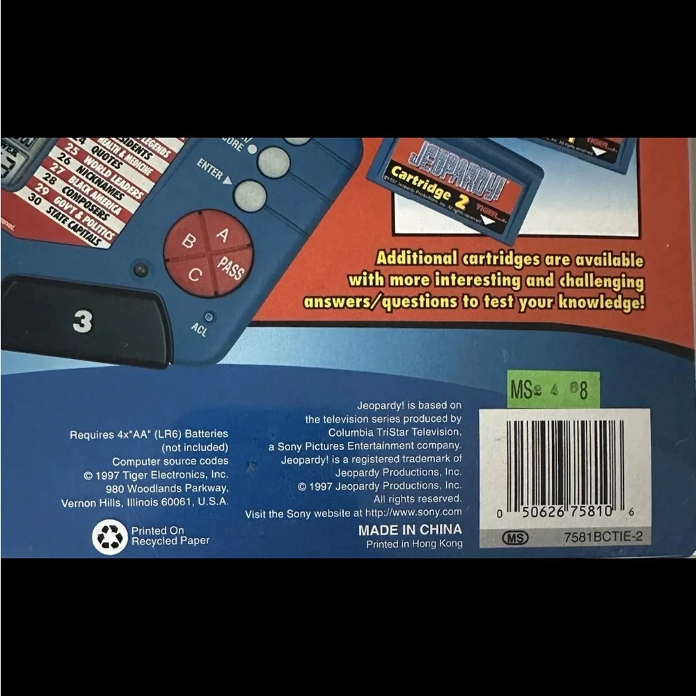 Vintage 1997 Tiger Electronics Jeopardy Handheld Electronic Game New Sealed